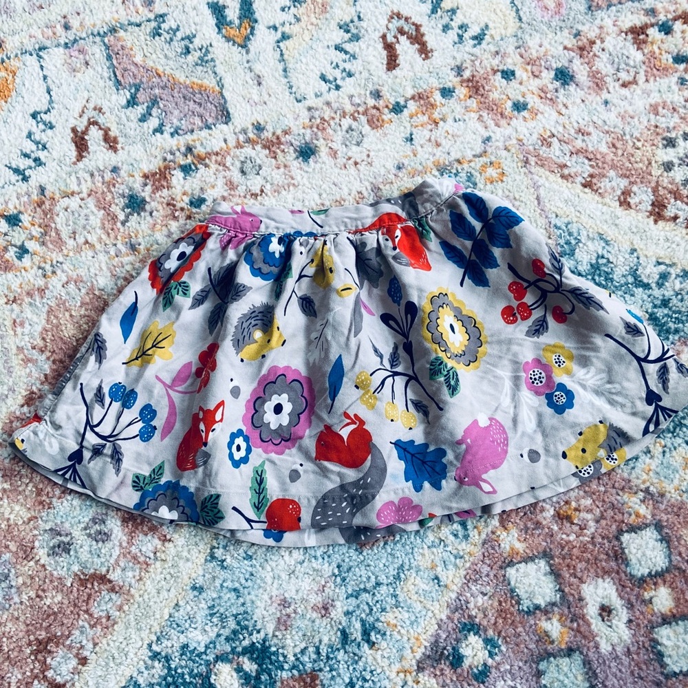Mini Boden Twirly Woodland Creatures Skirt Girls Size 3 4 years old